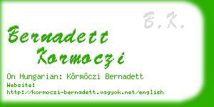 bernadett kormoczi business card
