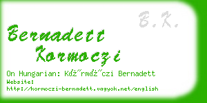 bernadett kormoczi business card